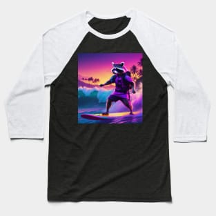 surfing racoon Baseball T-Shirt